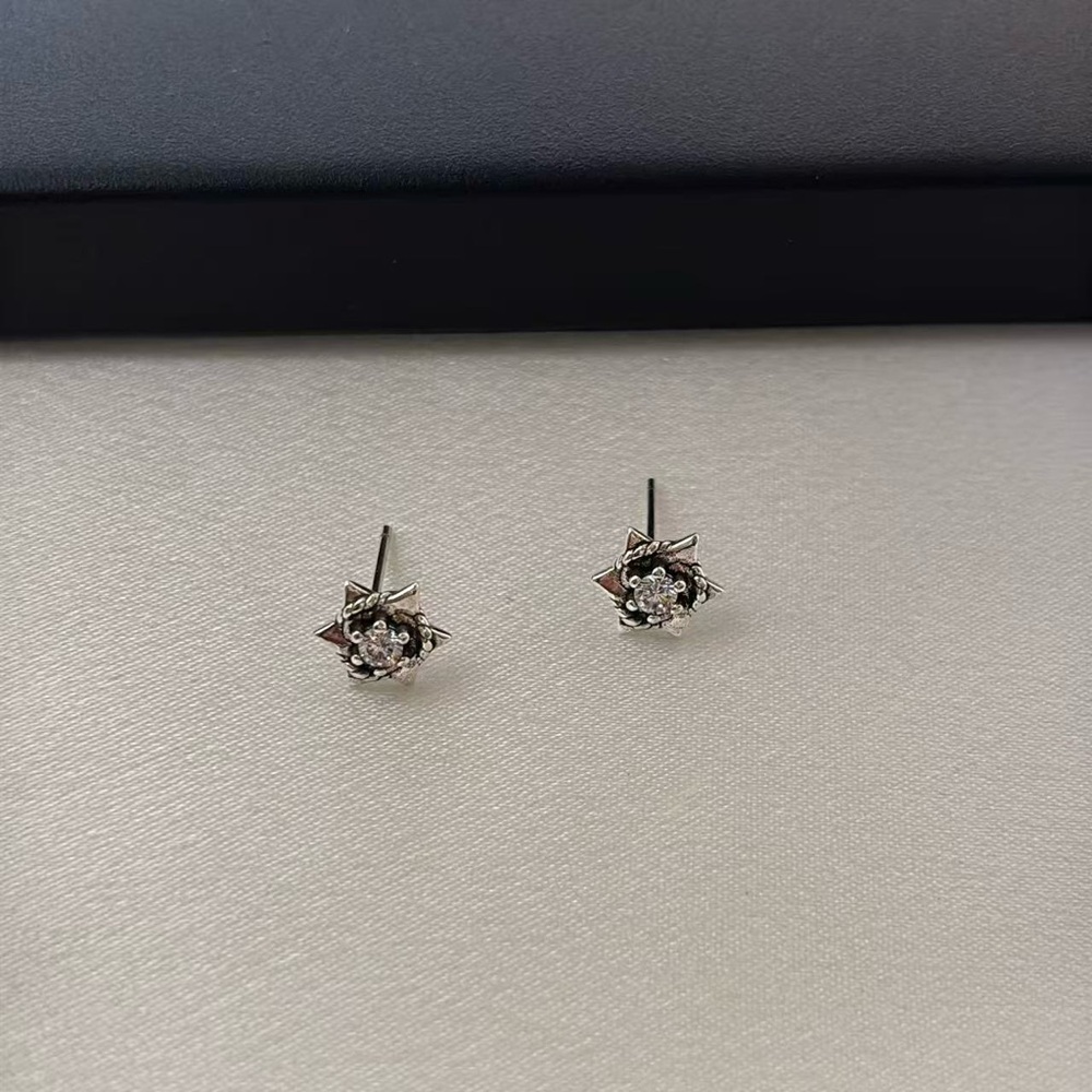 9mm CZ Star Stud Earrings for Men Women Streetwear Punk Hip Hop Unisex Style